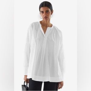 COS Oversized Pleated Tunic in White size 10